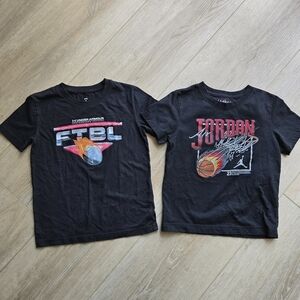Under Armour size 6 & Air Jordan size 7 black short sleeve tee's GUC